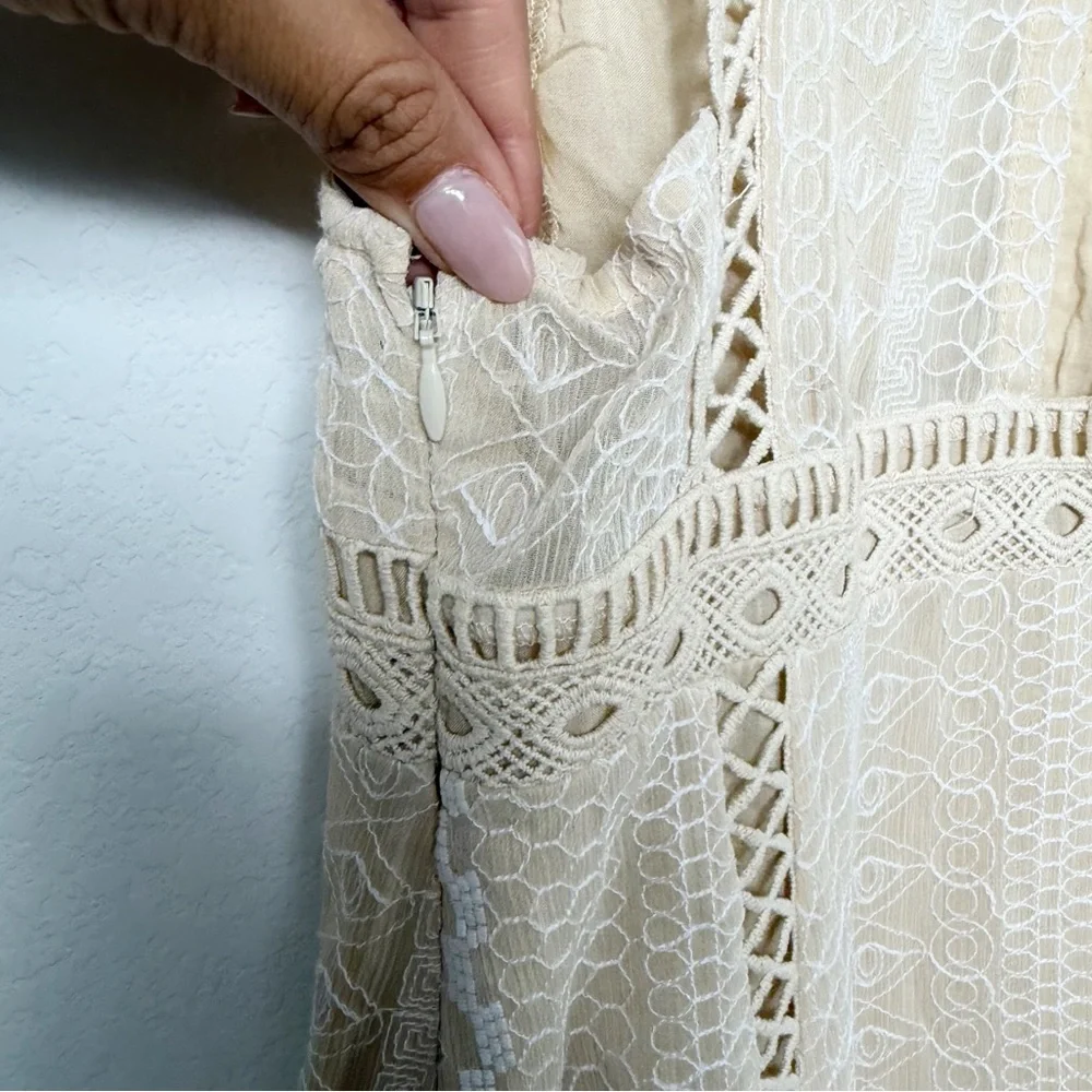 FREE PEOPLE WHEREVER YOU GO MINI IVORY WOMEN DRESS SIZE 4 PRE-OWNED - Picture 6 of 9